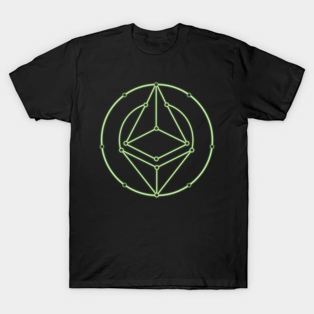 Ethereum Blockchain Wireframe Design T-Shirt by mangobanana